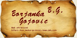 Borjanka Gojović vizit kartica